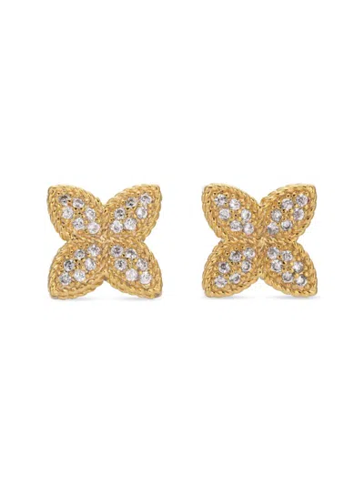 Eye Candy La Women's Luxe Sophia Goldtone & Cubic Zirconia Flower Stud Earrings In Clear