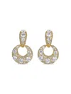 Eye Candy La Women's Luxe Sparkly 18k Goldplated & Cubic Zirconia Drop Earrings In Brass