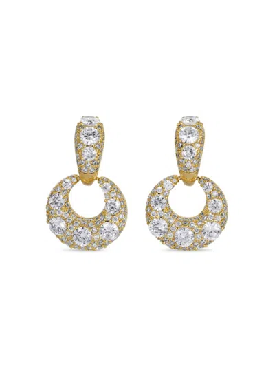 Eye Candy La Women's Luxe Sparkly 18k Goldplated & Cubic Zirconia Drop Earrings In Brass