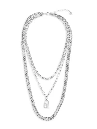 Eye Candy La Women's Luxe Taj Titanium Layered Necklace In Neutral