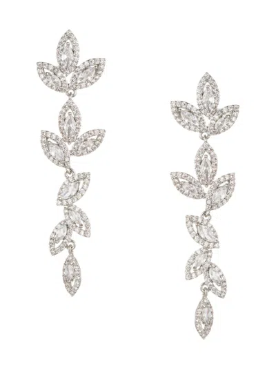 Eye Candy La Women's Luxe Tara Silvertone & Cubic Zirconia Drop Earrings In Brass