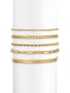 EYE CANDY LA WOMEN'S LUXE VICTORIA 5-PIECE GOLDTONE CHAIN BRACELET SET