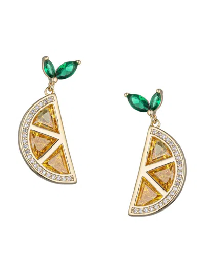 Eye Candy La Women's Luxe Yellow Lemon 18k Goldplated & Cubic Zirconia Drop Earrings