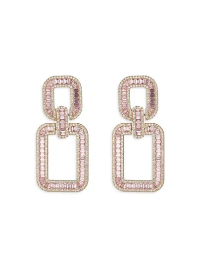 Eye Candy La Women's Sophie 18k Goldplated & Cubic Zirconia Drop Earrings In Pink