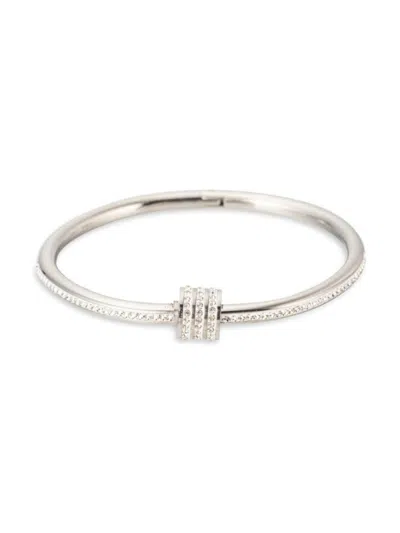 Eye Candy La Women's Sophie Cubic Zirconia & Silvertone Brass Cuff Bracelet