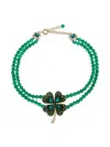 Eye Candy La The Luxe Collection Clover Beaded Necklace In Neutral