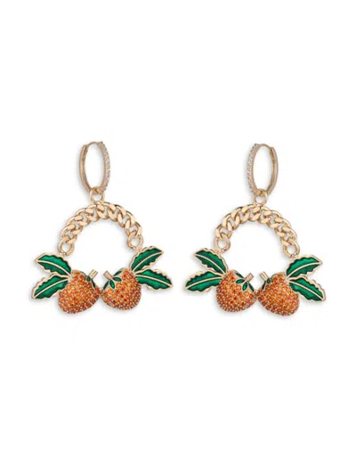 Eye Candy La Cz Strawberry Dangle Earrings