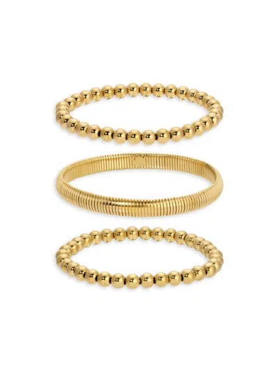 Eye Candy La Women's The Luxe 3-piece 18k Goldplated Bracelet Set In Neutral