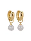 Eye Candy La Women's The Luxe Collection Carina Goldtone & Simulated Pearl Huggie Earrings In Neutral