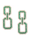 Eye Candy La Women's The Luxe Collection Charlotte 18k Goldplated & Cubic Zirconia Geometric Drop Earrings In Brass