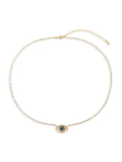 Eye Candy La Women's The Luxe Collection Riley Evil Eye Cubic Zirconia Necklace In Brass