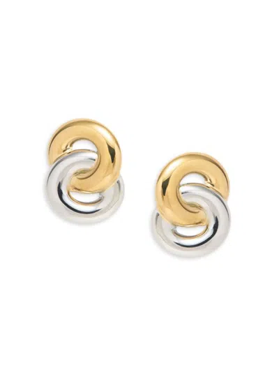 Eye Candy La Women's The Luxe Collection Zoe Two-tone Brass Drop Earrings In Gold