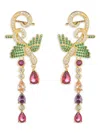 Eye Candy La Cz Golden Bird Dangle Earrings In Gold