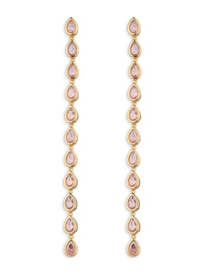 Eye Candy La Women's The Luxe Iris Goldtone & Cubic Zirconia Dangle Earrings In Pink