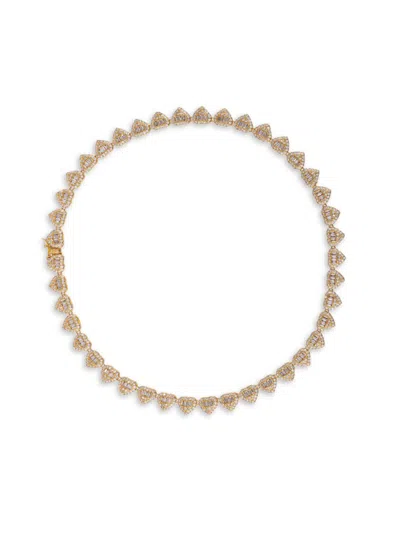 Eye Candy La Women's The Luxe Negin Goldtone & Cubic Zirconia Heart Necklace In Brass