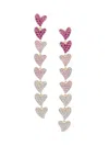 Eye Candy La Women's The Luxe Rainbow Heart 18k Goldplated Brass & Cubic Zirconia Earrings
