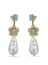 Eye Candy La Women's Zoe 18k Goldplated, Cubic Zirconia And Shell Pearl Dangle Earrings