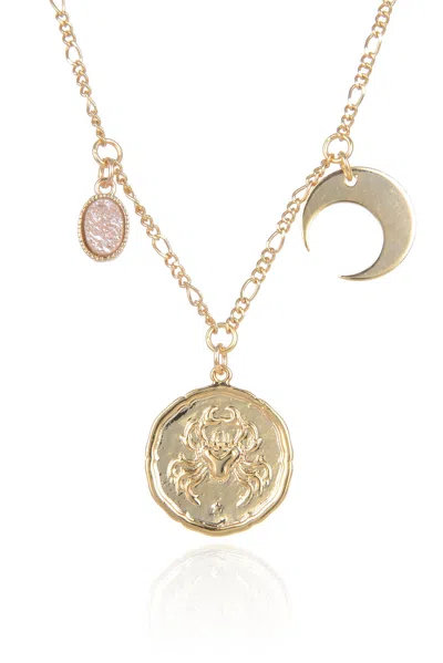 Eye Candy La Zodiac Druzy Moon Necklace: Cancer In Multi