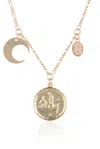 Eye Candy La Zodiac Druzy Moon Necklace: Capricorn In Multi