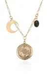 Eye Candy La Zodiac Druzy Moon Necklace: Pisces In Multi