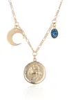 Eye Candy La Zodiac Druzy Moon Necklace: Sagittarius In Multi