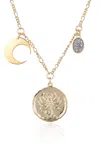 Eye Candy La Zodiac Druzy Moon Necklace: Scorpio In Multi
