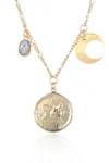 Eye Candy La Zodiac Druzy Moon Necklace: Taurus In Multi