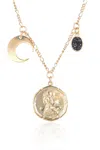 Eye Candy La Zodiac Druzy Moon Necklace: Virgo In Multi