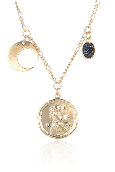 Eye Candy La Zodiac Druzy Moon Necklace: Virgo In Multi
