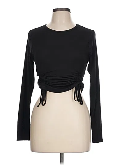 Pre-owned Eye Candy Long Sleeve Top Black Keyhole Neckline Tops