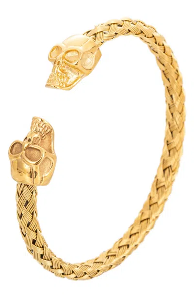 Eye Candy Los Angeles 18k Gold Plated Skull Cuff Bracelet