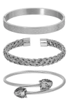 Eye Candy Los Angeles 3-pack Assorted Chain Bracelets In Silver