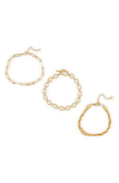Eye Candy Los Angeles 3-piece Alessia Bracelet Set In Gold