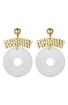 Eye Candy Los Angeles Adele Open Circle Drop Earrings In White