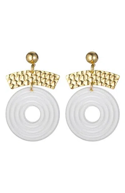 Eye Candy Los Angeles Adele Open Circle Drop Earrings In White