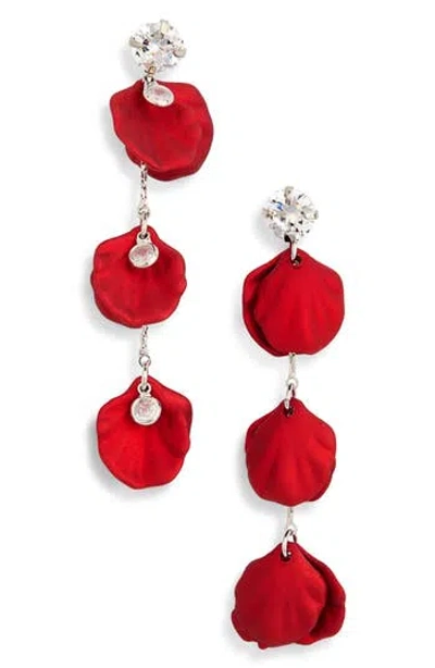 Eye Candy Los Angeles Adi Cubic Zirconia Rose Petal Drop Earrings