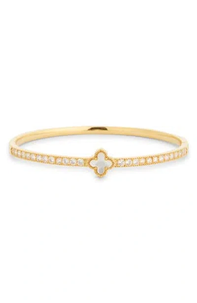 Eye Candy Los Angeles Adirelle Cubic Zirconia Clover Bangle Bracelet