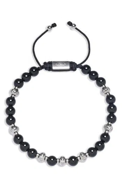 Eye Candy Los Angeles Adrian Agate Beaded Slider Bracelet In Metallic