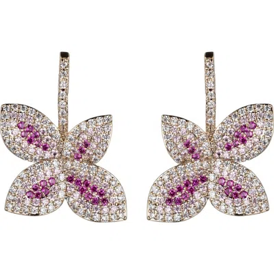 Eye Candy Los Angeles Agnes Crystal Drop Earrings In Gold