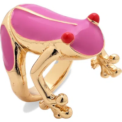 Eye Candy Los Angeles Aila Frog Statement Ring In Gold