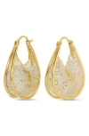 Eye Candy Los Angeles Aiysha Mesh Cz Huggie Earrings In Gold