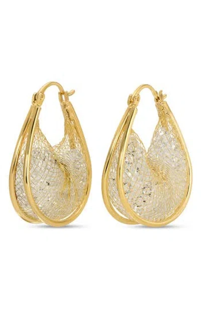 Eye Candy Los Angeles Aiysha Mesh Cz Huggie Earrings In Gold