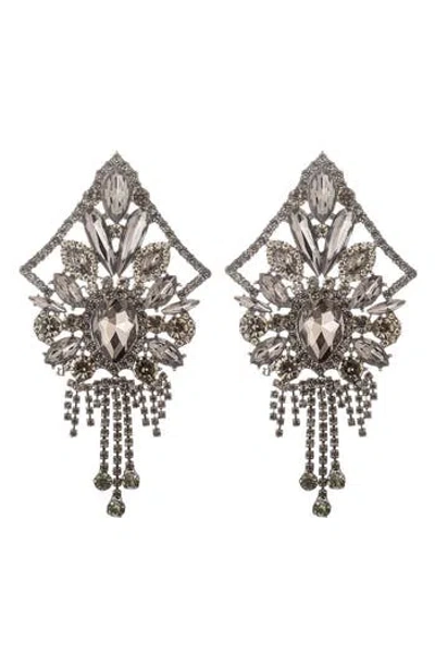 Eye Candy Los Angeles Albany Crystal Statement Earrings In Metallic