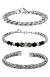 Eye Candy Los Angeles Alex 3-piece Bracelet Set In Silver
