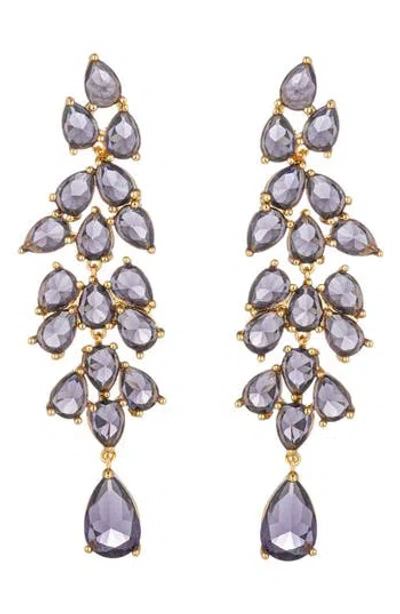 Eye Candy Los Angeles Alice Purple Cubic Zirconia Drop Earrings