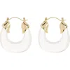 Eye Candy Los Angeles Alora Acrylic Hoop Earrings In Gold