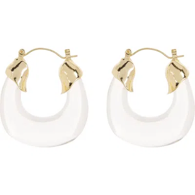 Eye Candy Los Angeles Alora Acrylic Hoop Earrings In Gold