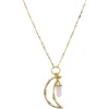 Eye Candy Los Angeles Amelia Quartz & Moon Pendant Necklace