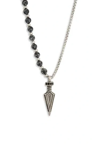Eye Candy Los Angeles Amir Split Arrowhead Pendant Necklace In Metallic