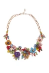 Eye Candy Los Angeles Amy Crystal Floral Necklace In Multi